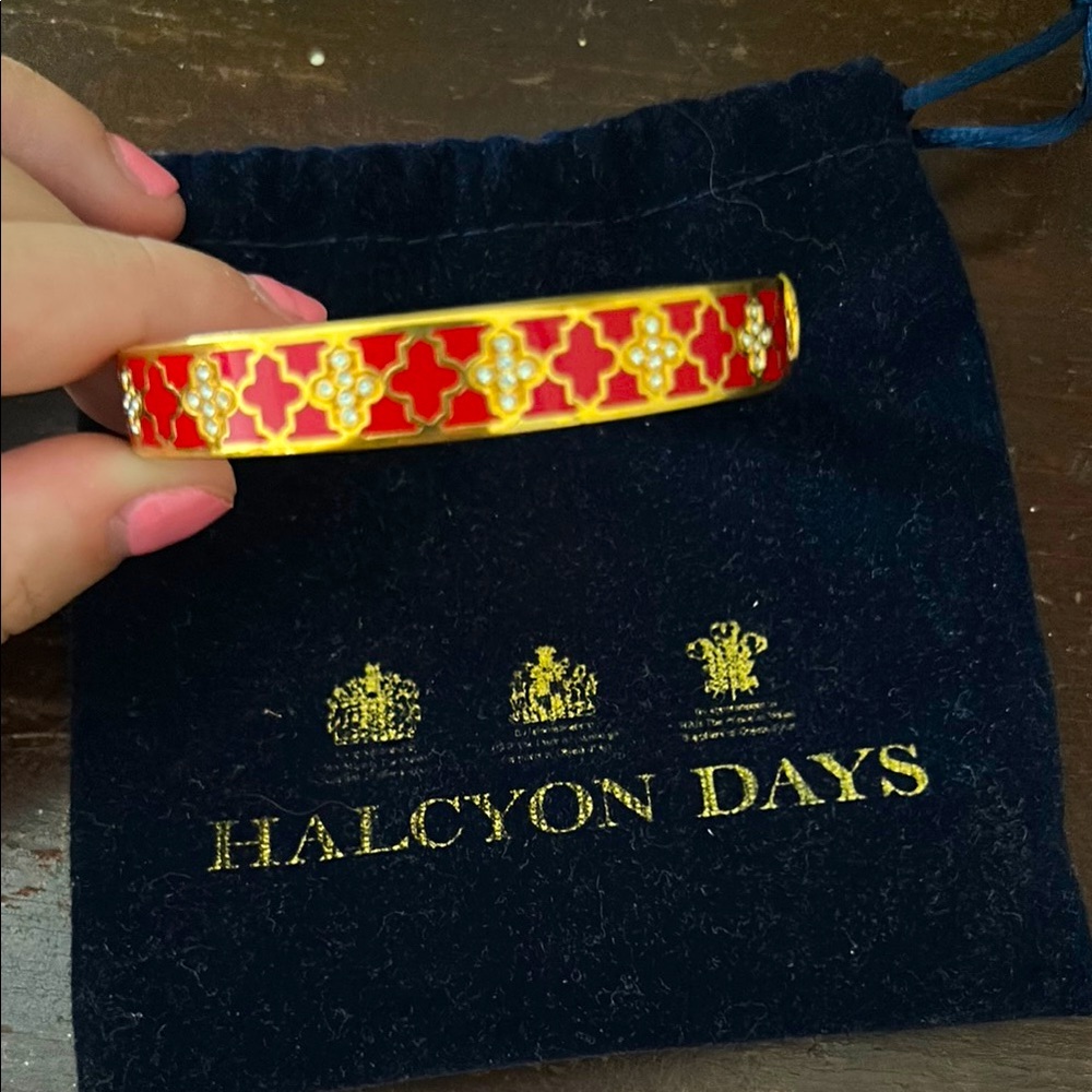 Halcyon Days Red and Gold Bangle